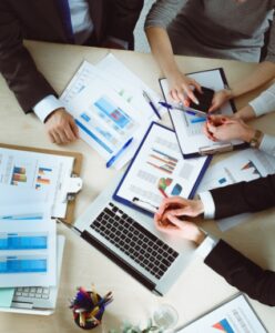 Group of business people having a meeting